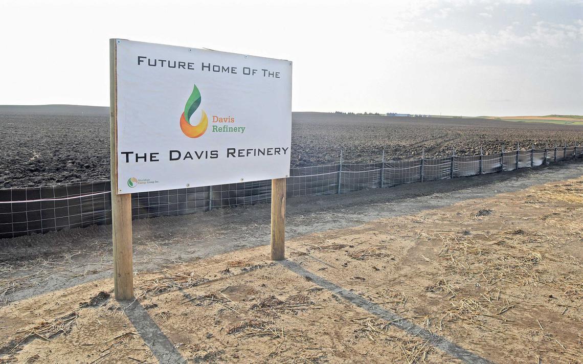 Sign that says "Future Home of The Davis Refinery, The Davis Refinery"