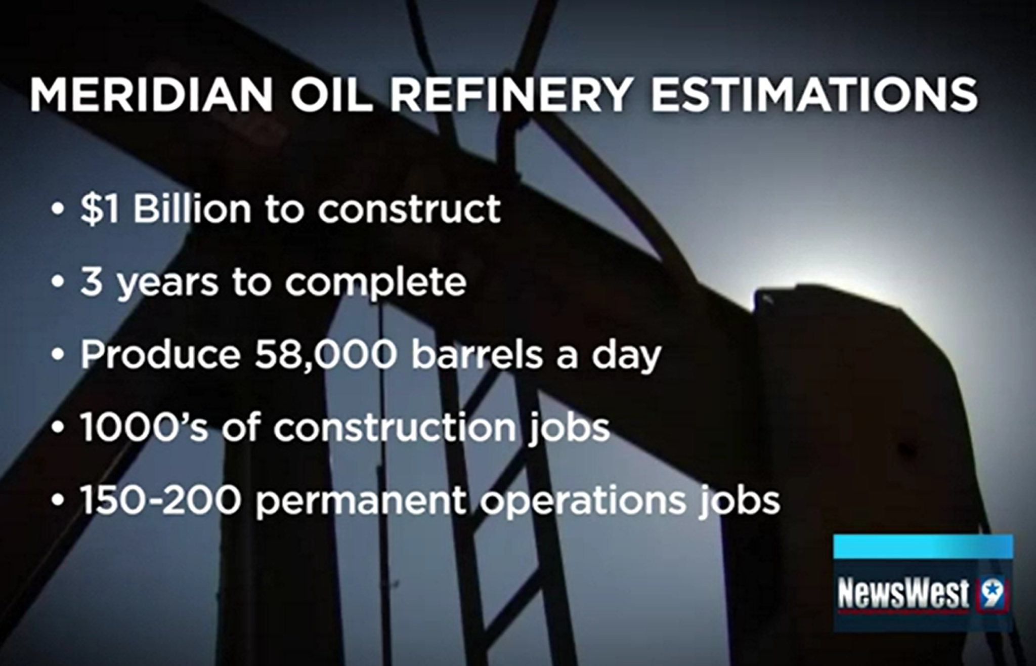 Meridian Oil Refinery Estimations